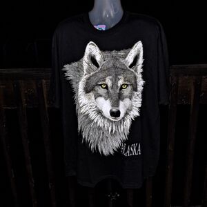 Vintage Dead Stock WOLF alaska t shirt size 2X